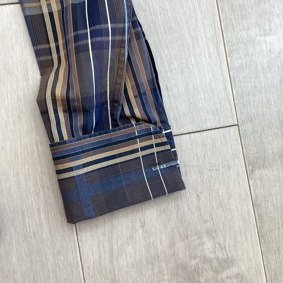 Ted Baker Blue and Brown Plaid Casual Button Down Shirt - Picture 6 of 8
